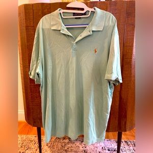 Custom fit sea foam green polo shirt